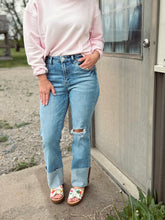 Load image into Gallery viewer, The Naples High Rise Straight-Wide Cuffed Jeans
