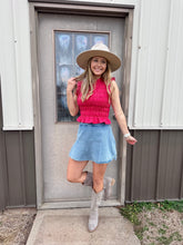 Load image into Gallery viewer, The Fort Worth Skort {washed denim}