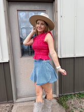 Load image into Gallery viewer, The Fort Worth Skort {washed denim}