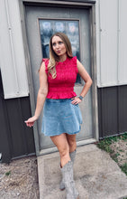Load image into Gallery viewer, The Fort Worth Skort {washed denim}