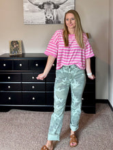 Load image into Gallery viewer, Everyday Stripe Tee {pink/cream}