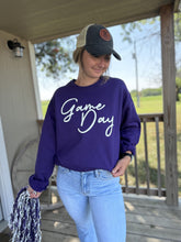 Load image into Gallery viewer, Game Day Crewneck {Purple}
