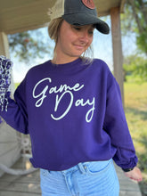 Load image into Gallery viewer, Game Day Crewneck {Purple}
