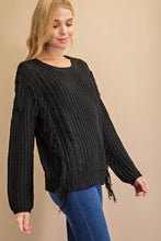 Load image into Gallery viewer, Feelin' Fringy Sweater~Black