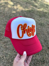 Load image into Gallery viewer, Chiefs Red &amp; White Trucker Cap
