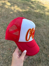 Load image into Gallery viewer, Chiefs Red &amp; White Trucker Cap
