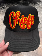 Load image into Gallery viewer, Chiefs Black &amp; Black Trucker Cap
