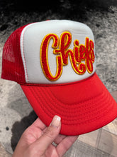 Load image into Gallery viewer, Chiefs Red &amp; White Trucker Cap
