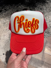 Load image into Gallery viewer, Chiefs Red &amp; White Trucker Cap
