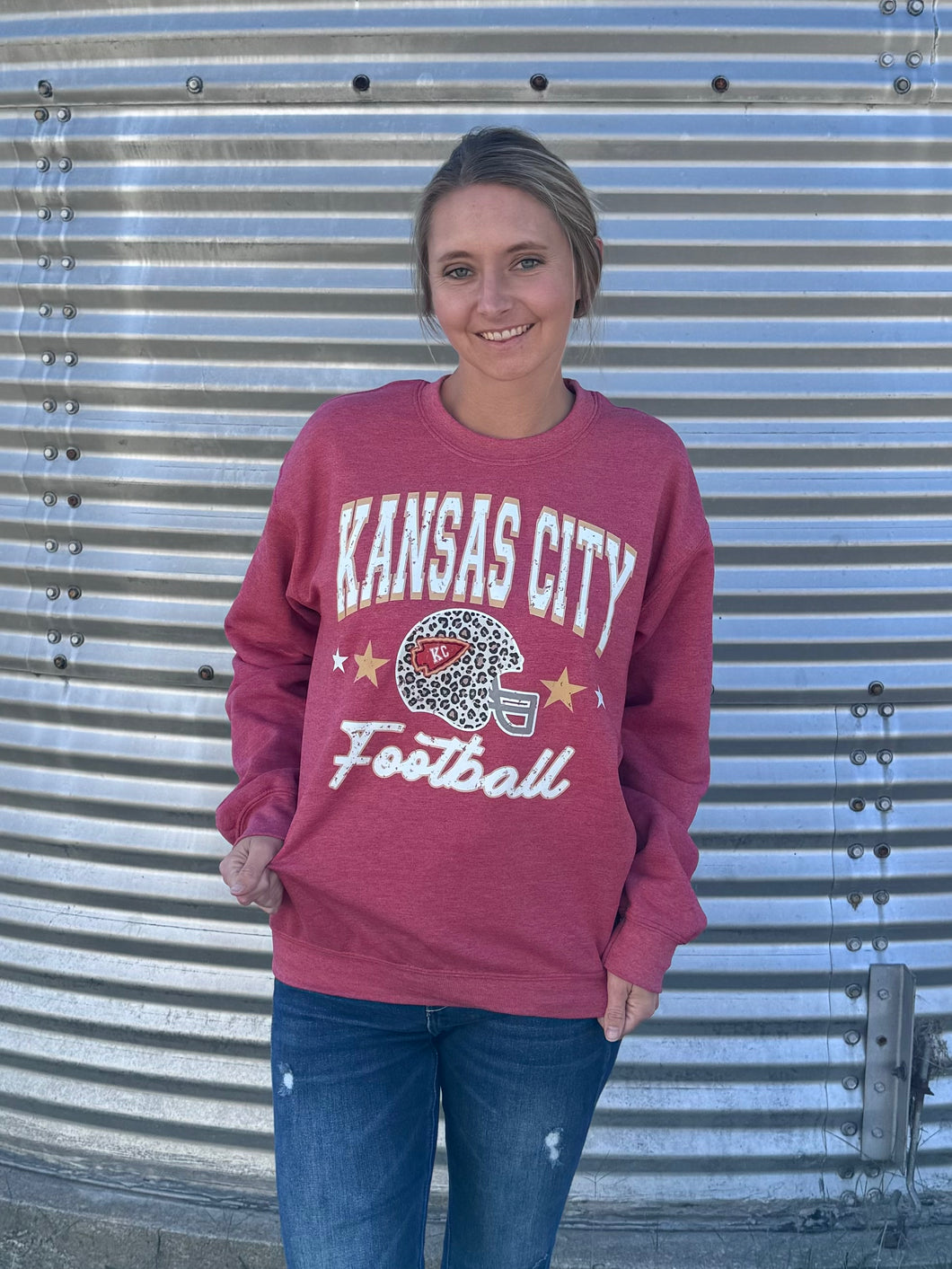 Kansas City Leopard Helmet Crewneck