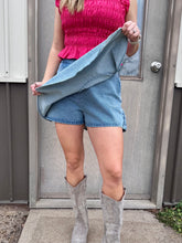 Load image into Gallery viewer, The Fort Worth Skort {washed denim}
