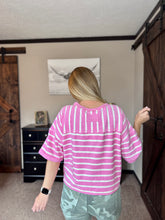 Load image into Gallery viewer, Everyday Stripe Tee {pink/cream}
