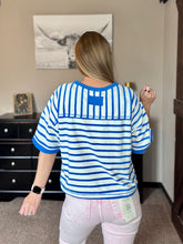 Load image into Gallery viewer, Everyday Stripe Tee {blue/white}
