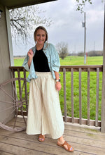 Load image into Gallery viewer, The Wide Leg Eyelet Stripe Pants
