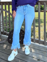 Load image into Gallery viewer, The Arla High Rise Fringe Bootcut Jean
