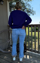 Load image into Gallery viewer, The Arla High Rise Fringe Bootcut Jean

