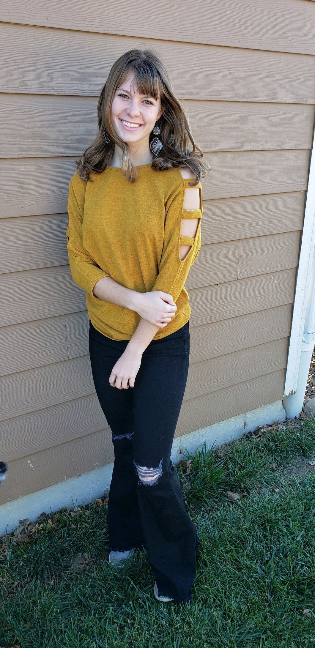 Mustard Cold Shoulder