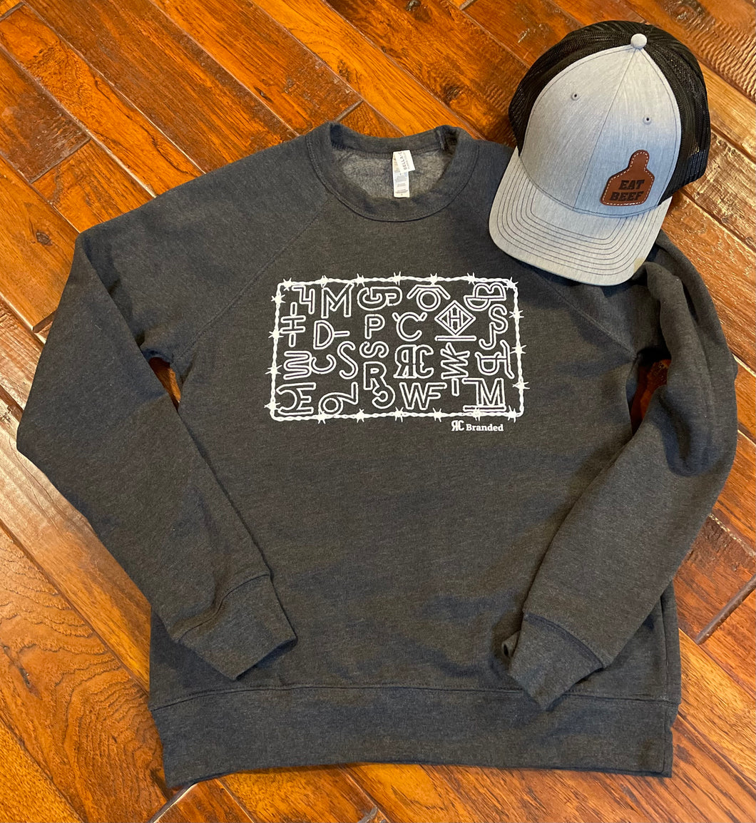 Locally Branded Crew~Dark Heather Grey