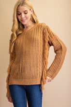 Load image into Gallery viewer, Feelin&#39; Fringy Sweater~ Mocha
