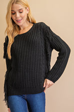 Load image into Gallery viewer, Feelin&#39; Fringy Sweater~Black
