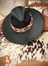 Load image into Gallery viewer, Tribal Band Panama Hat~Black
