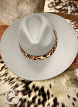 Load image into Gallery viewer, Leopard Band Panama Hat~Grey
