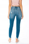 Load image into Gallery viewer, Lighter Wash High Rise Hem Detail Ankle Skinny
