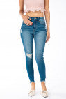 Load image into Gallery viewer, Lighter Wash High Rise Hem Detail Ankle Skinny
